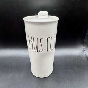 Rae Dunn Ceramic "Hustle" Travel Mug with Lid Artisan Collection By Magenta